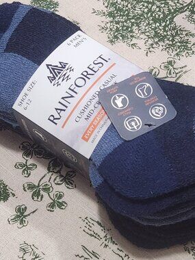 Rainforest Cushioned Casual Mid-Crew Socks 6 Pack Men's